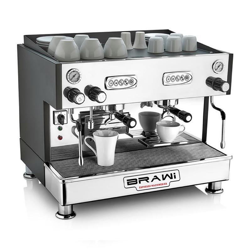 Brawi Tall Cup Tam Otomatik Espresso Kahve Makinesi, 2 Gruplu, Siyah