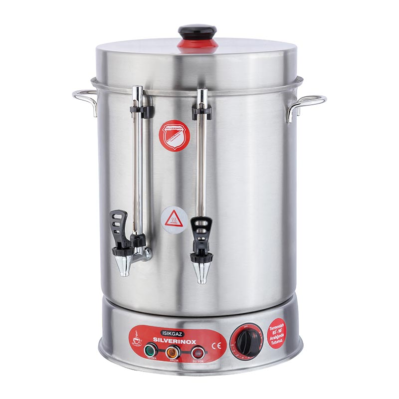 SilverInox İkazlı Çay Makinesi, Metal Musluklu, 400 Bardak Kapasiteli, 36 L