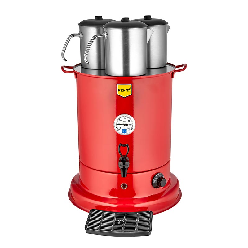 Remta EL10 Elite Çay Makinesi, 2 Demlikli, 25 L, Elektrikli, Kırmızı